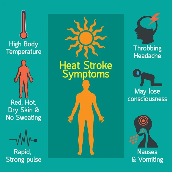 Heat stroke infographic vector illustration — Stock Vector