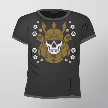 Kafatası t-shirt tasarım şablonu vektör çizim