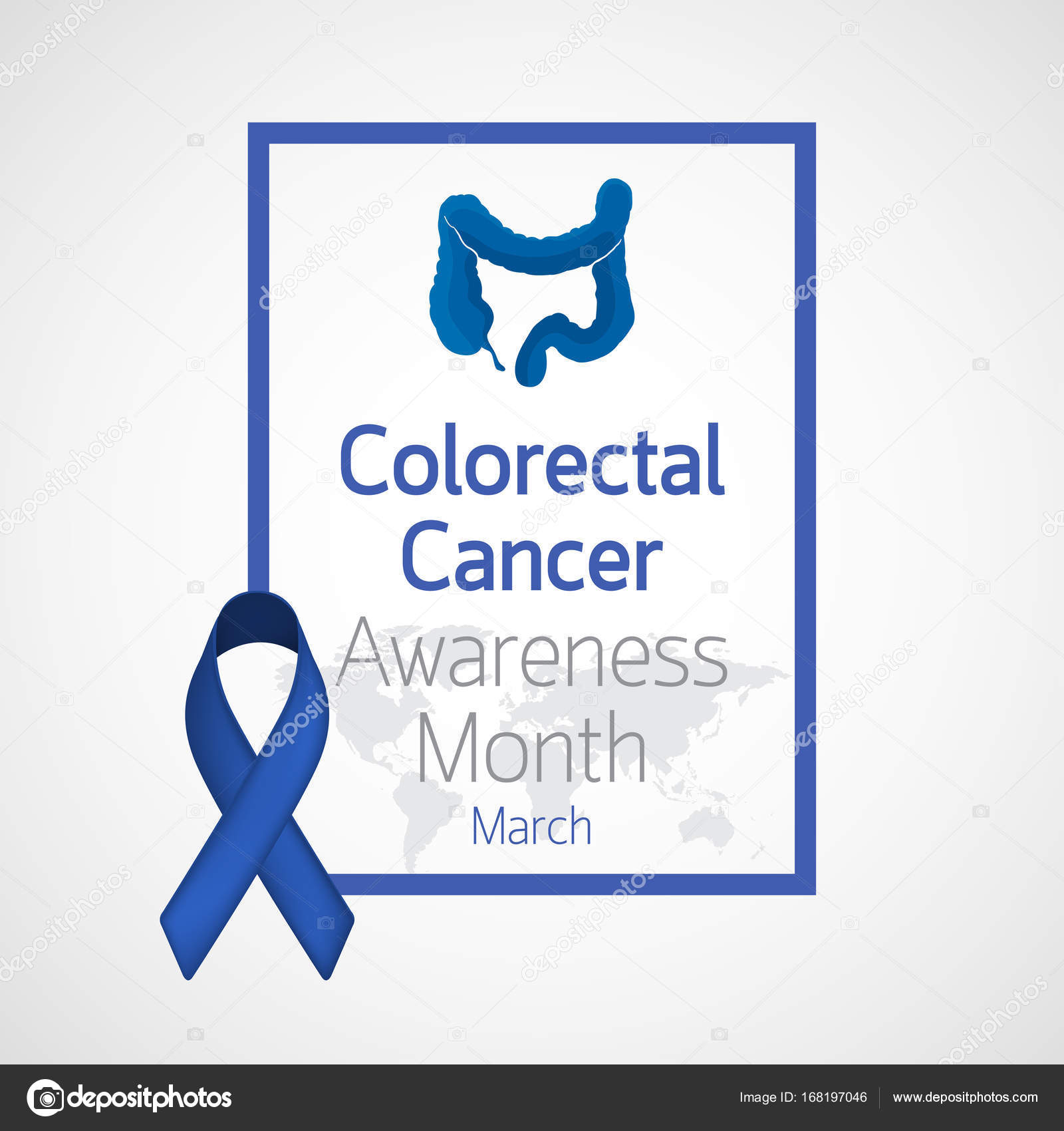 Colorectal Cancer Awareness Month Vector Icon Illustration Stock Vector