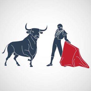 Vektör simge tasarlamak mücadele boğa