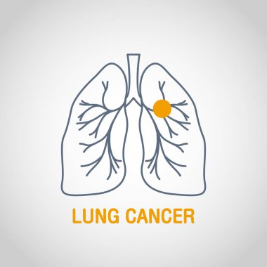 Akciğer kanseri vektör logo simge tasarım