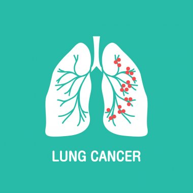 Akciğer kanseri vektör logo simge tasarım