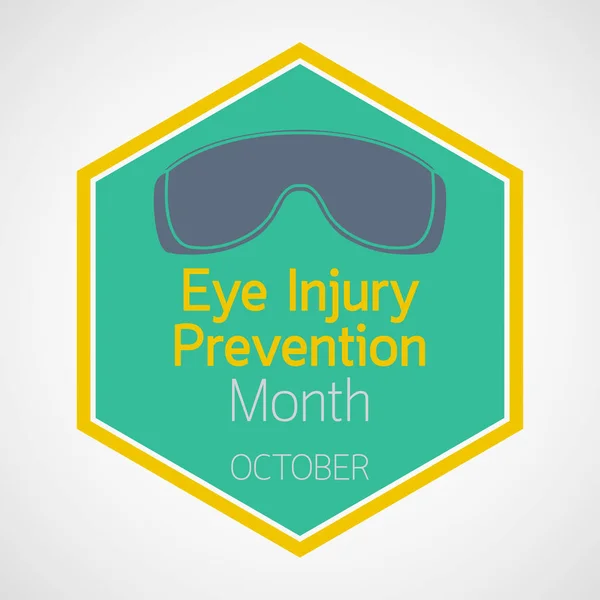 Ilustração do ícone do vetor do mês da prevenção de lesões oculares — Vetor de Stock