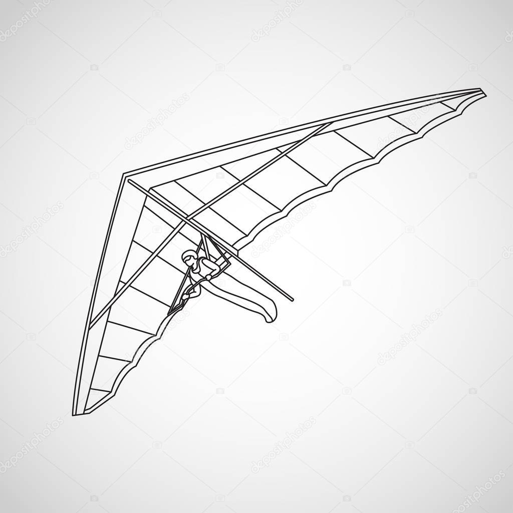 Hang Gliding vector logo icon illustration
