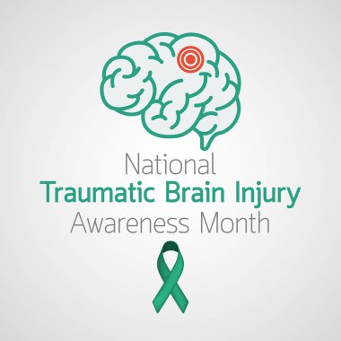 Ulusal travmatik Braininjury farkındalık ay vektör simge illus