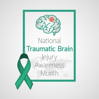 Ulusal travmatik Braininjury farkındalık ay vektör simge illus