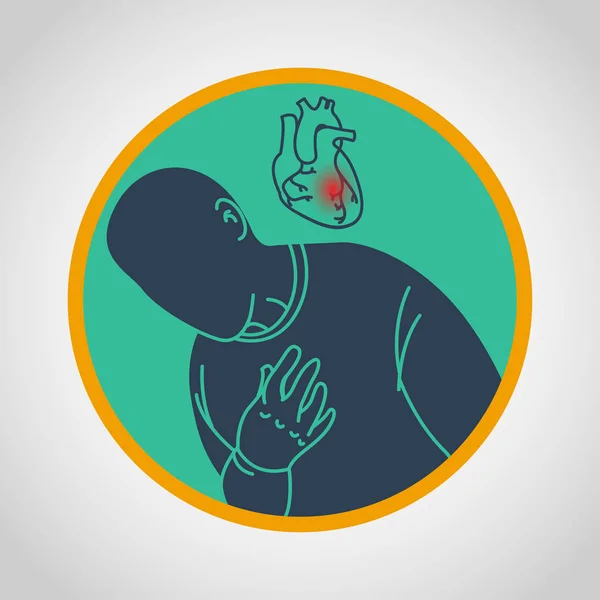 Ilustração do ícone do vetor da doença arterial coronária — Vetor de Stock