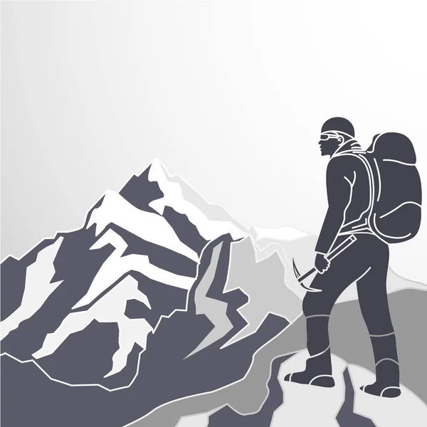 Illustration d'icône vectorielle d'alpinisme — Image vectorielle