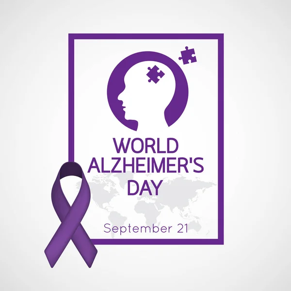 Ilustración del icono del vector del Día Mundial de Alzheimer — Vector de stock