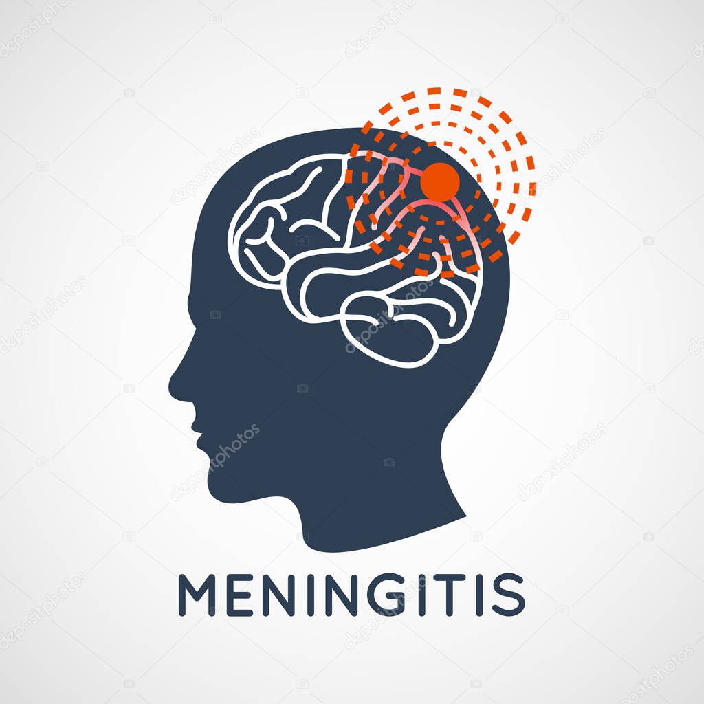 MENINGITIS logo vector icon design illustration