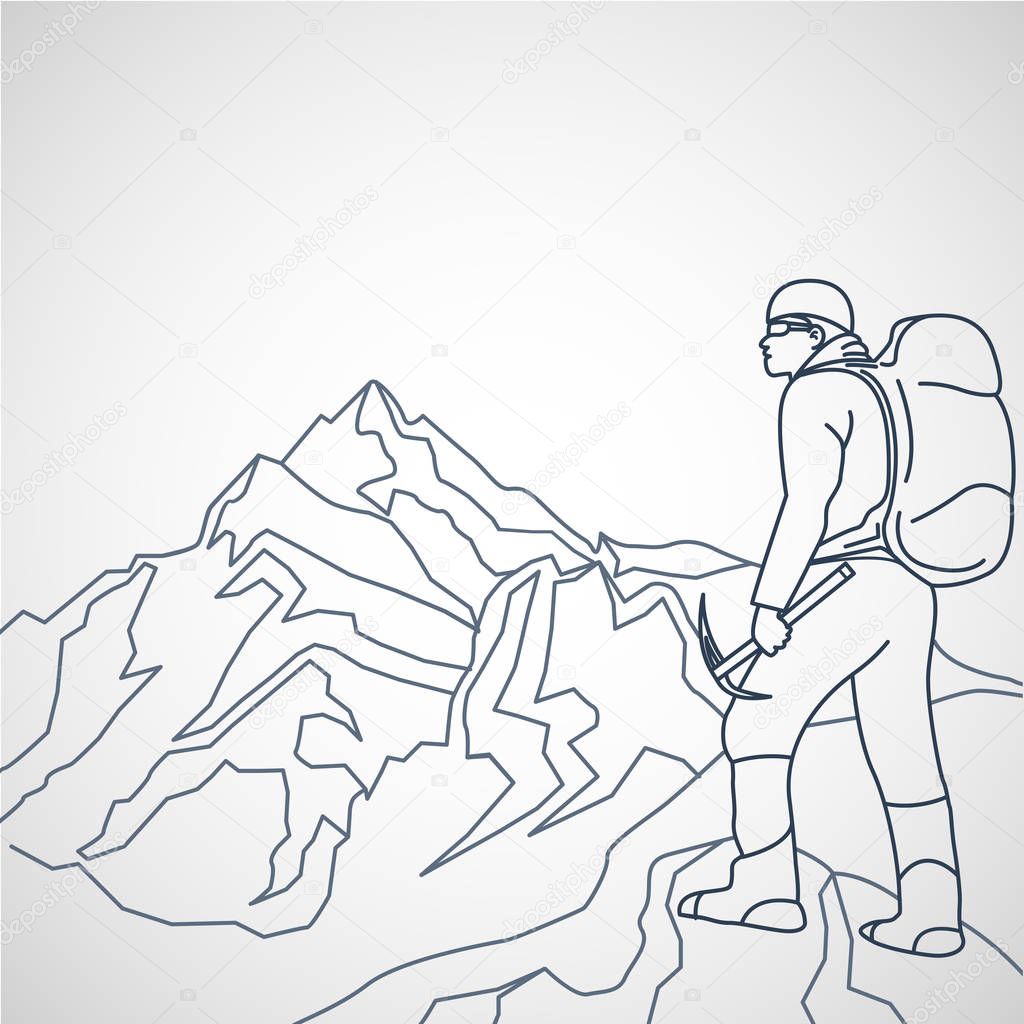 Mountaineering vector icon illustration