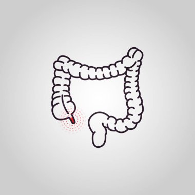 Appendicitis vector logo icon illustration