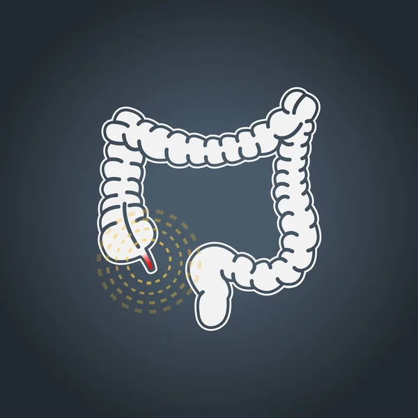 Apendicitis vector logotipo icono ilustración — Vector de stock