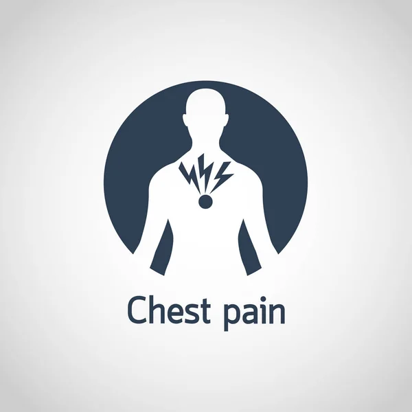 Göğüs ağrısı vektör logo simge tasarlamak — Stok Vektör