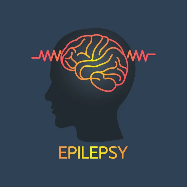 Ilustración del icono del logotipo del vector EPILEPSY — Vector de stock