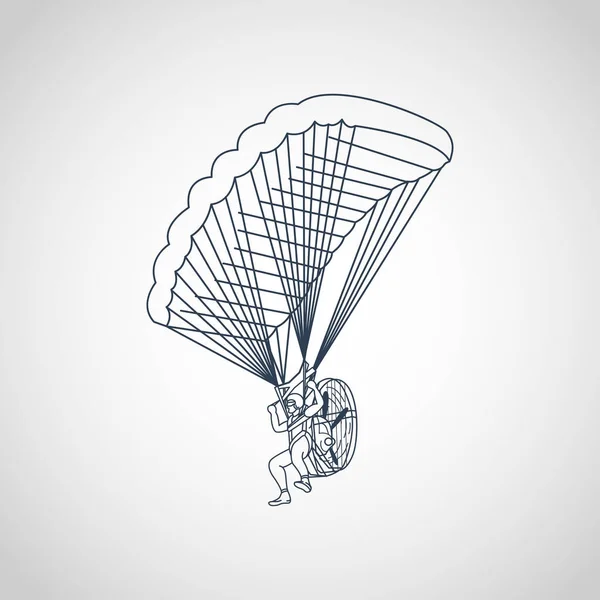 Paragliding vector logo pictogram illustratie — Stockvector