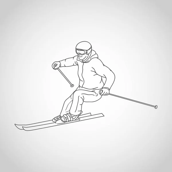Icono del logotipo del vector de esquí ilustración — Vector de stock