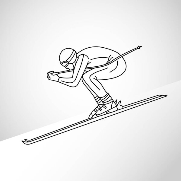 Иллюстрация логотипа лыжного вектора
