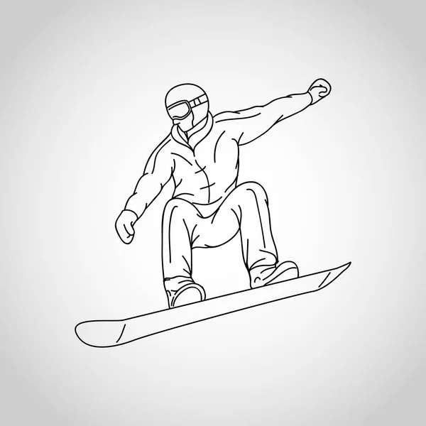Snowboard vector logo icono ilustración — Vector de stock