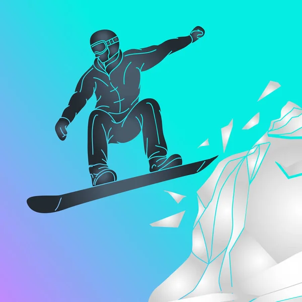 Snowboard vector logo icono ilustración — Vector de stock