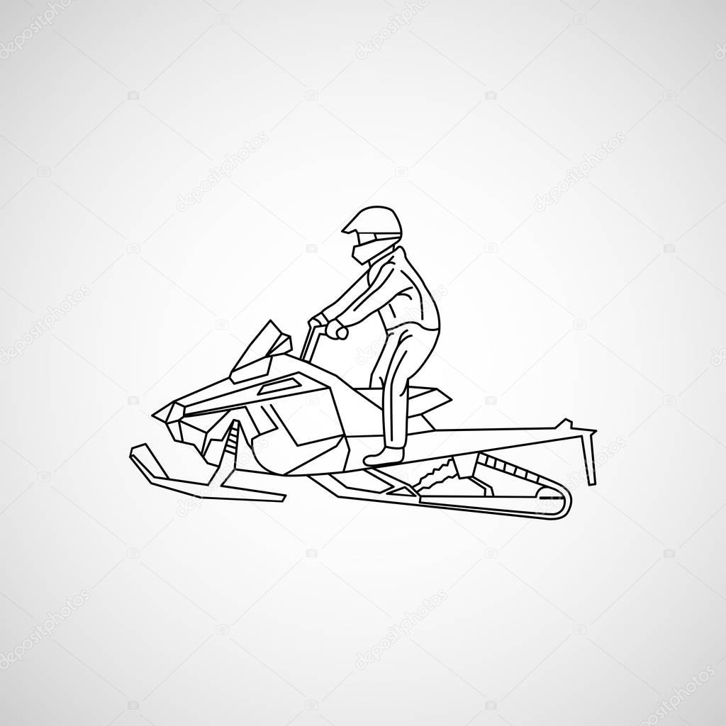 snowmobiling vector logo icon illustration
