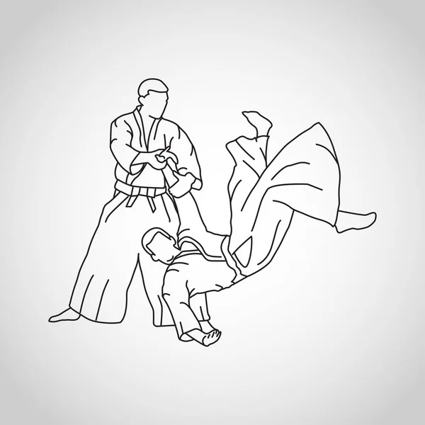 Illustration d'icône de logo vectoriel aikido — Image vectorielle