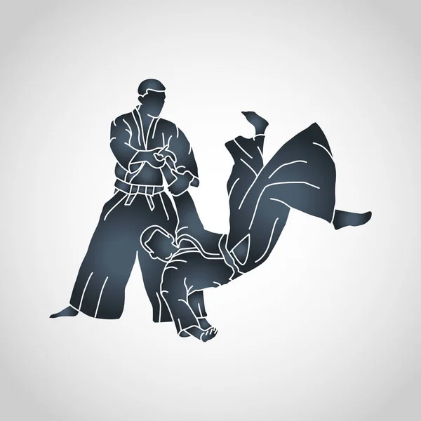 Aikido vector logo icono ilustración — Vector de stock