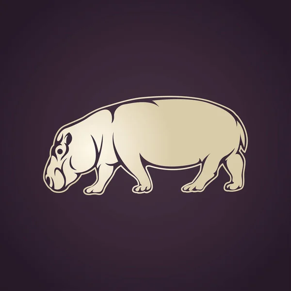 Ilustración del icono del logotipo del vector Hippo — Vector de stock