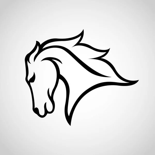 Ilustrasi ikon vektor Horse Logo - Stok Vektor