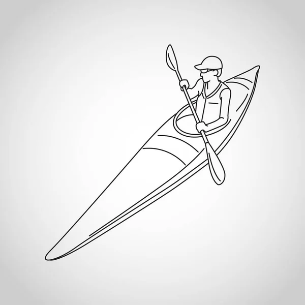 Kayak vector logotipo icono ilustración — Vector de stock