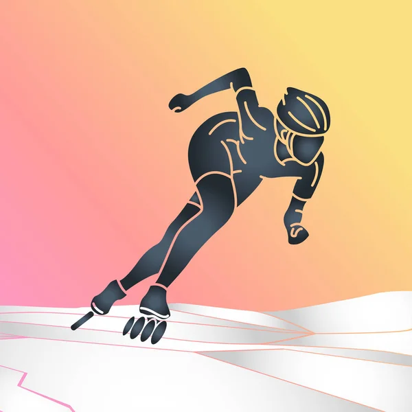 Roller sport vector logo pictogram illustratie — Stockvector