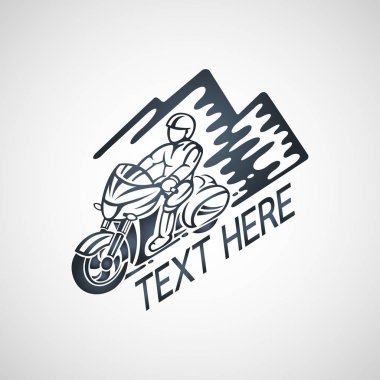 Touring motosiklet kulübü vektör logo çizim