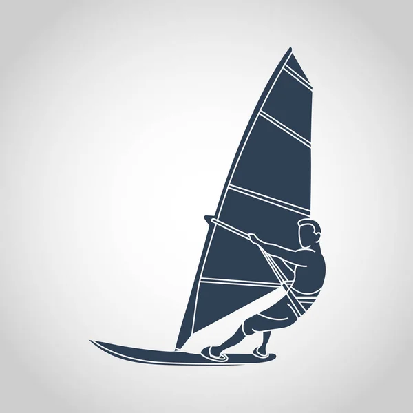 Hombre windsurf vector ilustración — Vector de stock