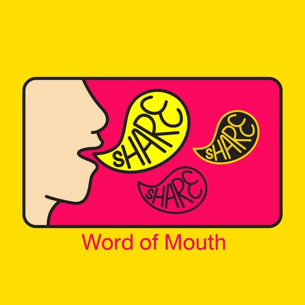 Illustration du logo vectoriel bouche à oreille — Image vectorielle