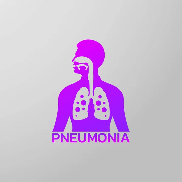 Pneumonia icon design, infographic health, medical infographic. — Stock Vector