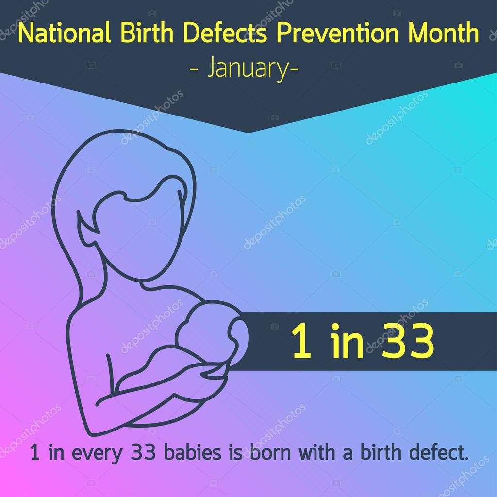 National Birth Defects Prevention Month logo vector illustration