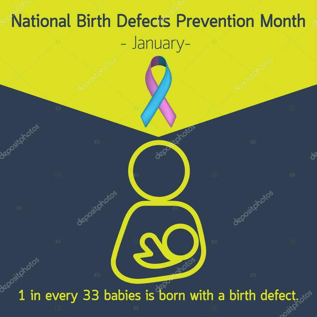 National Birth Defects Prevention Month logo vector illustration