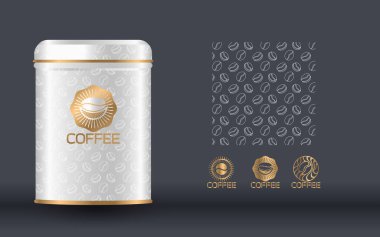 Kahve paketleme vektör tasarım şablonu, vektör çizim