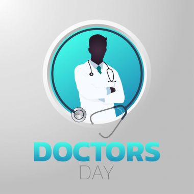 Gün simgesi tasarım, tıbbi logo doktorlar. Vektör çizim