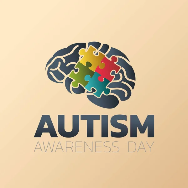 Design de ícone do Dia da Consciência do Autismo, logotipo médico. Vector ilustrat — Vetor de Stock