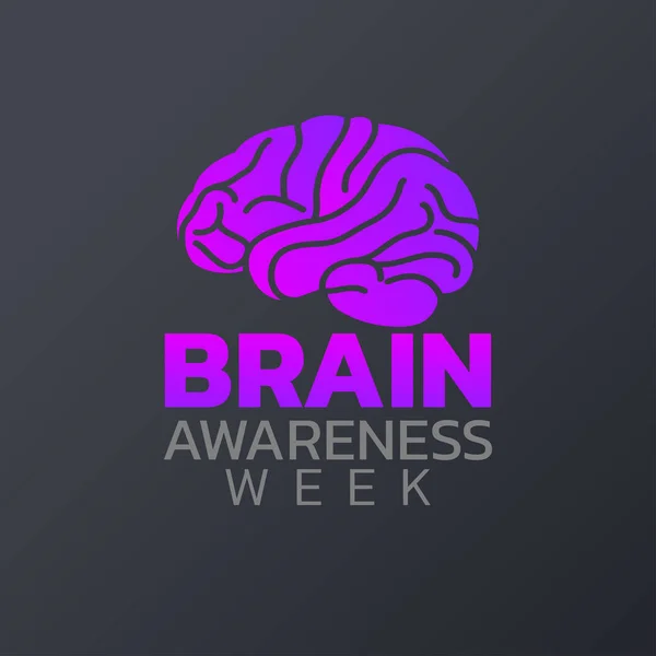 Beyin bilinçlendirme Haftası simgesi tasarım, Infographic sağlık, tıbbi olarak — Stok Vektör