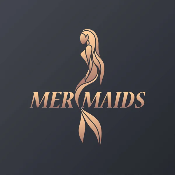 Mermaid logo icon design, vector illustration — Stock Vector