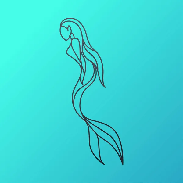 Diseño del icono del logotipo de la sirena, ilustración vectorial — Archivo Imágenes Vectoriales