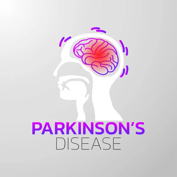Parkinsons 질병 아이콘 디자인, 의료 로고입니다. 벡터 illustratio — 스톡 벡터