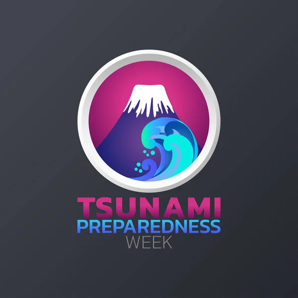 Tsunami Preparedness Week diseño de iconos, salud infográfica, médico — Vector de stock