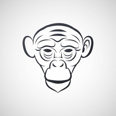 Maymun logosu simgesi tasarım, illüstrasyon vektör
