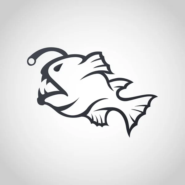 Logo Anglerfish icône design, illustration vectorielle — Image vectorielle