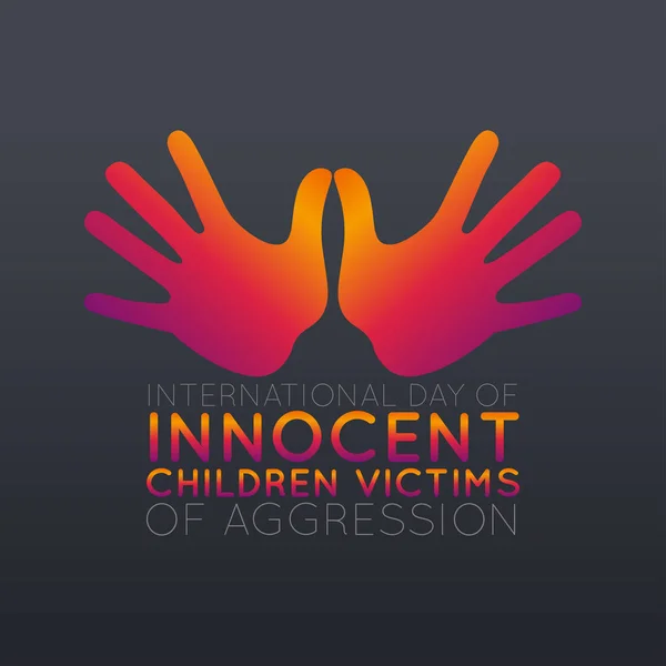 Internationella dagen för oskyldiga barn offer för Aggression logg — Stock vektor