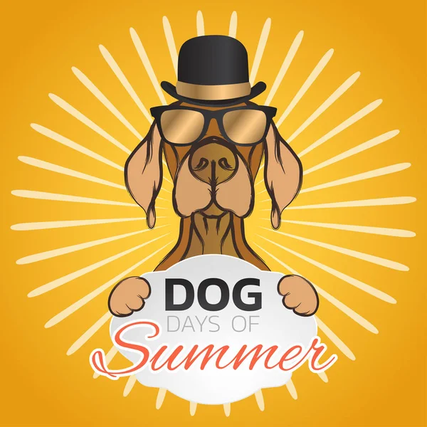Giorni del cane di estate logo icona design, illustrazione vettoriale — Vettoriale Stock