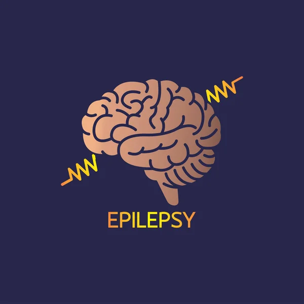 Epilepsie vector logo pictogram illustratie — Stockvector